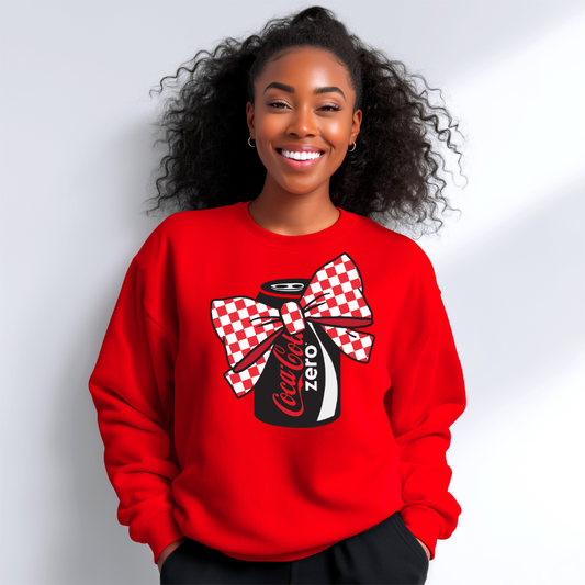 Coke Zero Coquette Sweatshirt with Bow/ Crew neck