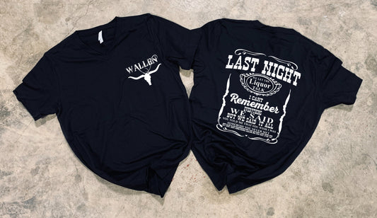 MW Simple Cow Skull (On Left Chest) - Last Night (On Back)