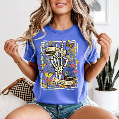 Boho style tarot card " Good energy is contagious" positive vibes shirt