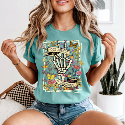 Boho style tarot card " Good energy is contagious" positive vibes shirt