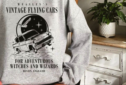 HP - Vintage Flying Cars - Wizard Shirts, Vintage Shirts, Flying Car Unisex Sizing