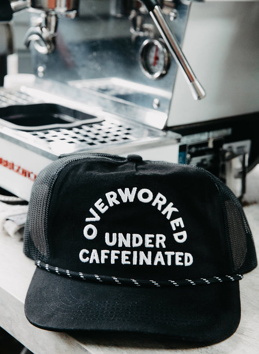 Overworked Under Caffeinated Hat