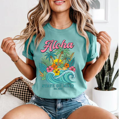 Aloha Hibiscus T-shirt, Tropical Tee,  Beachy Floral Pullover, Summer vibes