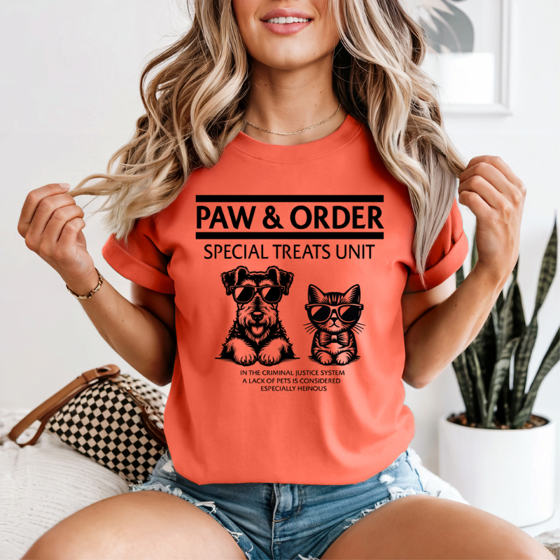 Funny Paw & Order Shirt – Special Treat Unit Dog & Cat Tee, Comfort Colors Animal Lover Shirt