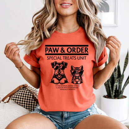 Funny Paw & Order Shirt – Special Treat Unit Dog & Cat Tee, Comfort Colors Animal Lover Shirt