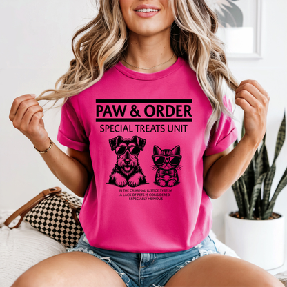 Funny Paw & Order Shirt – Special Treat Unit Dog & Cat Tee, Comfort Colors Animal Lover Shirt