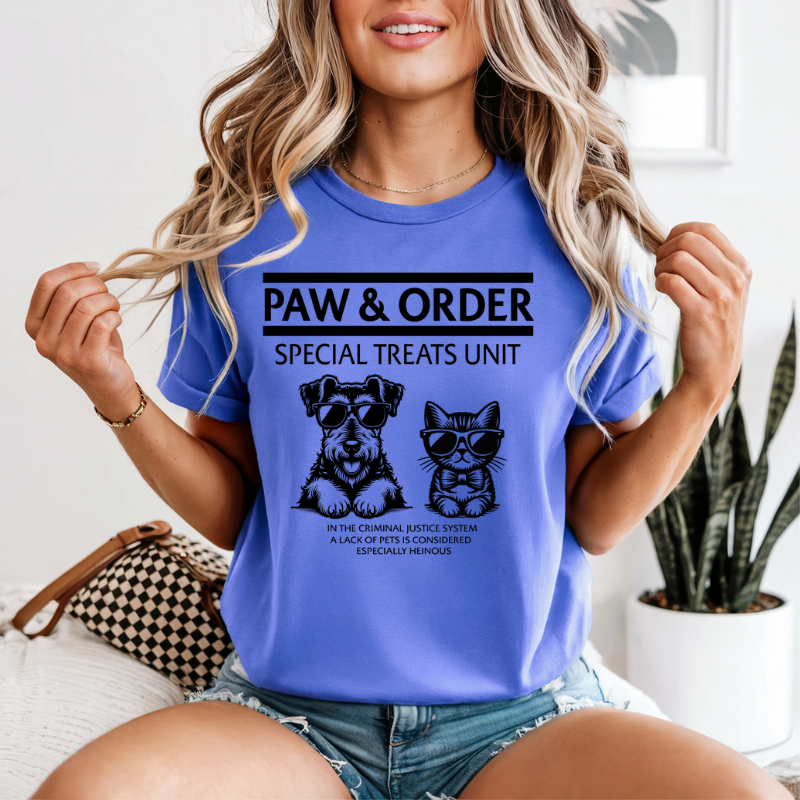 Funny Paw & Order Shirt – Special Treat Unit Dog & Cat Tee, Comfort Colors Animal Lover Shirt