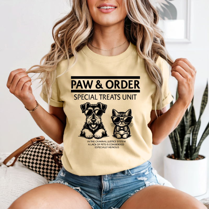 Funny Paw & Order Shirt – Special Treat Unit Dog & Cat Tee, Comfort Colors Animal Lover Shirt