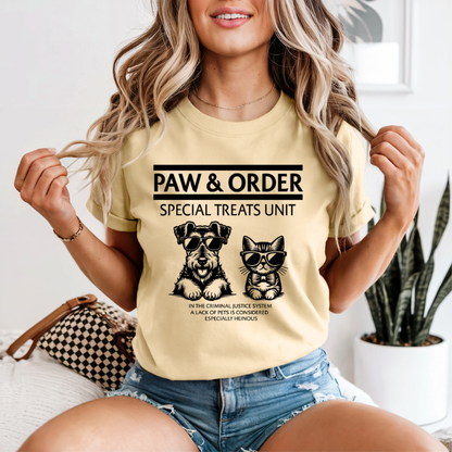 Funny Paw & Order Shirt – Special Treat Unit Dog & Cat Tee, Comfort Colors Animal Lover Shirt