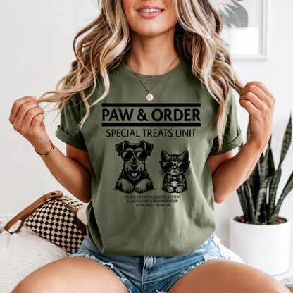 Funny Paw & Order Shirt – Special Treat Unit Dog & Cat Tee, Comfort Colors Animal Lover Shirt