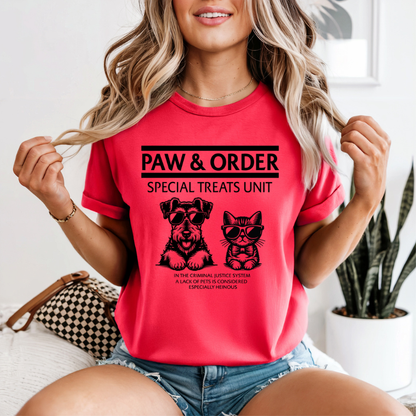Funny Paw & Order Shirt – Special Treat Unit Dog & Cat Tee, Comfort Colors Animal Lover Shirt