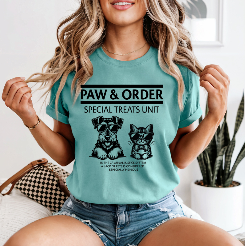 Funny Paw & Order Shirt – Special Treat Unit Dog & Cat Tee, Comfort Colors Animal Lover Shirt