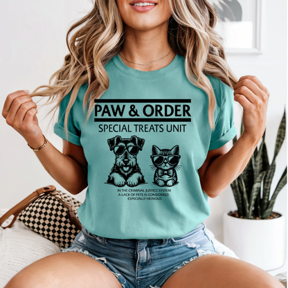 Funny Paw & Order Shirt – Special Treat Unit Dog & Cat Tee, Comfort Colors Animal Lover Shirt
