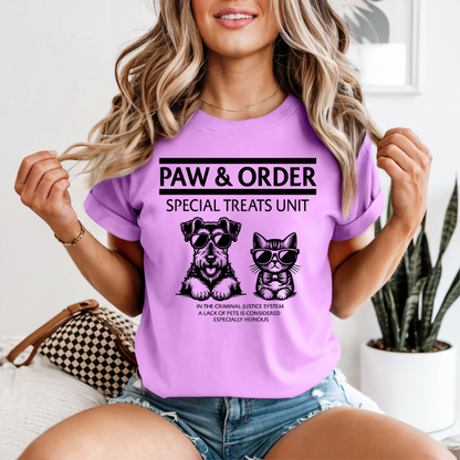 Funny Paw & Order Shirt – Special Treat Unit Dog & Cat Tee, Comfort Colors Animal Lover Shirt