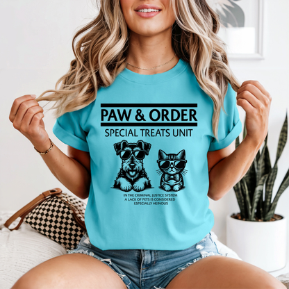 Funny Paw & Order Shirt – Special Treat Unit Dog & Cat Tee, Comfort Colors Animal Lover Shirt
