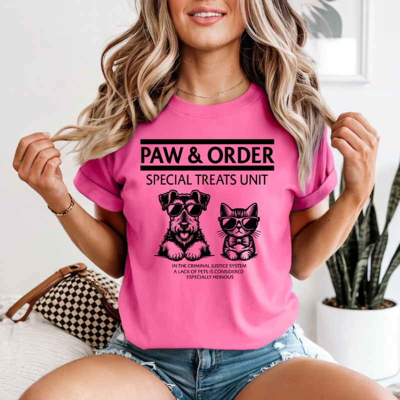 Funny Paw & Order Shirt – Special Treat Unit Dog & Cat Tee, Comfort Colors Animal Lover Shirt