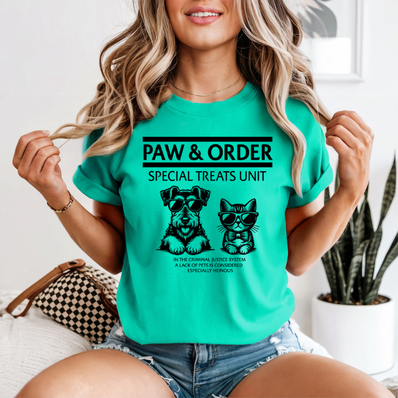 Funny Paw & Order Shirt – Special Treat Unit Dog & Cat Tee, Comfort Colors Animal Lover Shirt