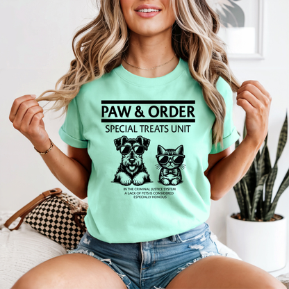 Funny Paw & Order Shirt – Special Treat Unit Dog & Cat Tee, Comfort Colors Animal Lover Shirt
