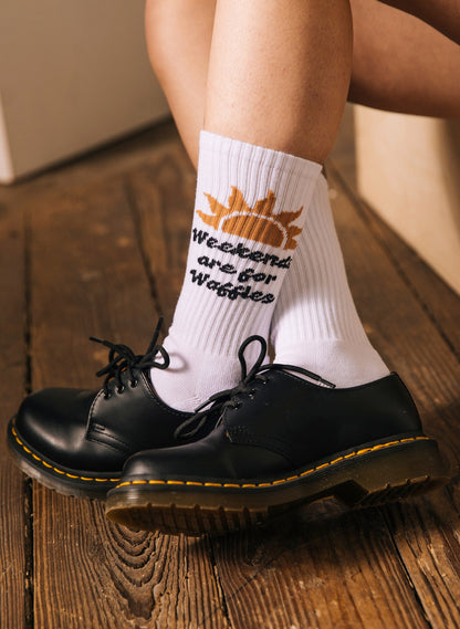 Weekends are for Waffles Socks