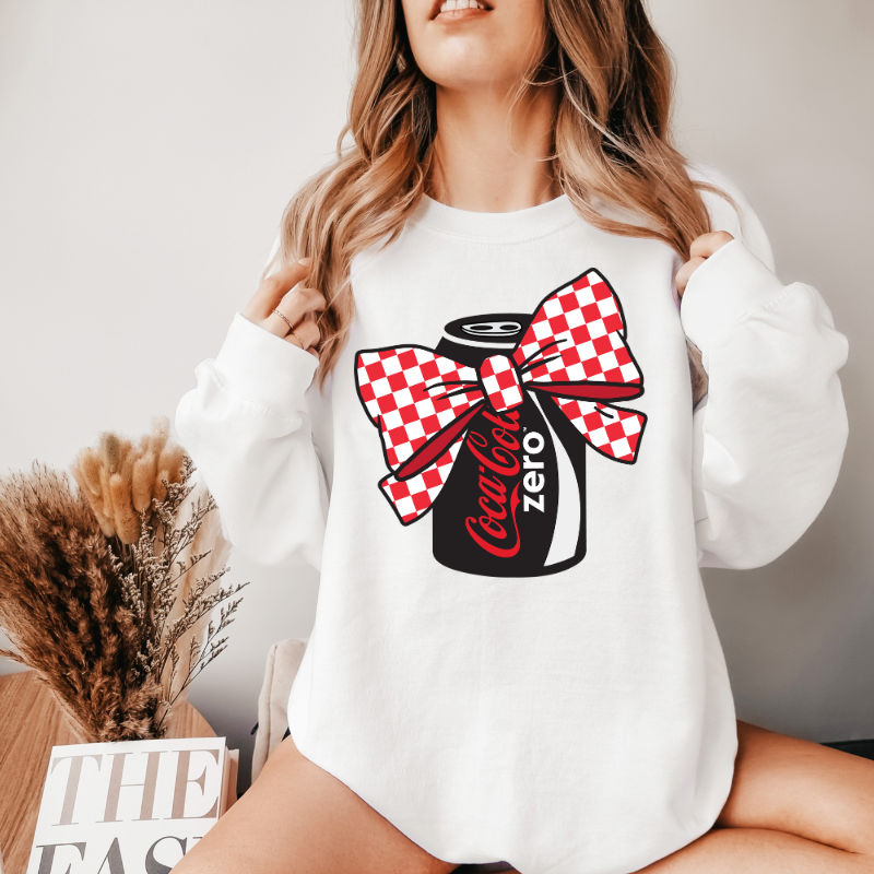 Coke Zero Coquette Sweatshirt with Bow/ Crew neck
