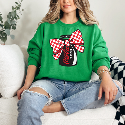 Coke Zero Coquette Sweatshirt with Bow/ Crew neck
