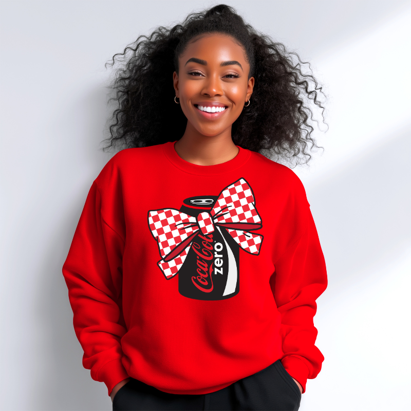 Coke Zero Coquette Sweatshirt with Bow/ Crew neck