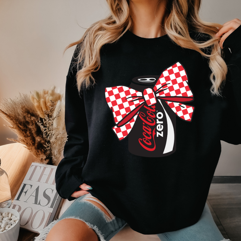 Coke Zero Coquette Sweatshirt with Bow/ Crew neck