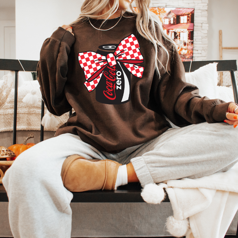 Coke Zero Coquette Sweatshirt with Bow/ Crew neck