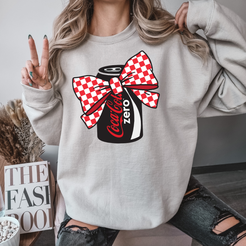 Coke Zero Coquette Sweatshirt with Bow/ Crew neck