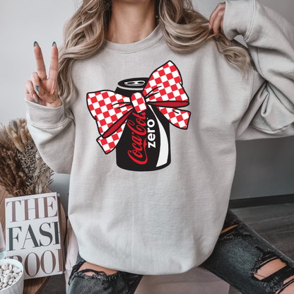 Coke Zero Coquette Sweatshirt with Bow/ Crew neck