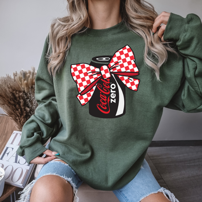 Coke Zero Coquette Sweatshirt with Bow/ Crew neck