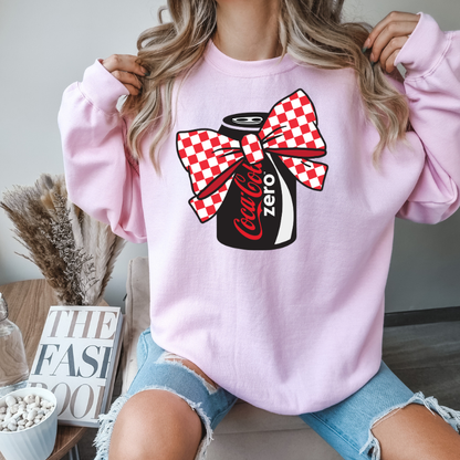 Coke Zero Coquette Sweatshirt with Bow/ Crew neck