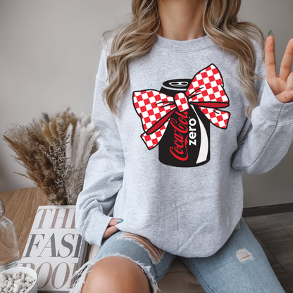 Coke Zero Coquette Sweatshirt with Bow/ Crew neck
